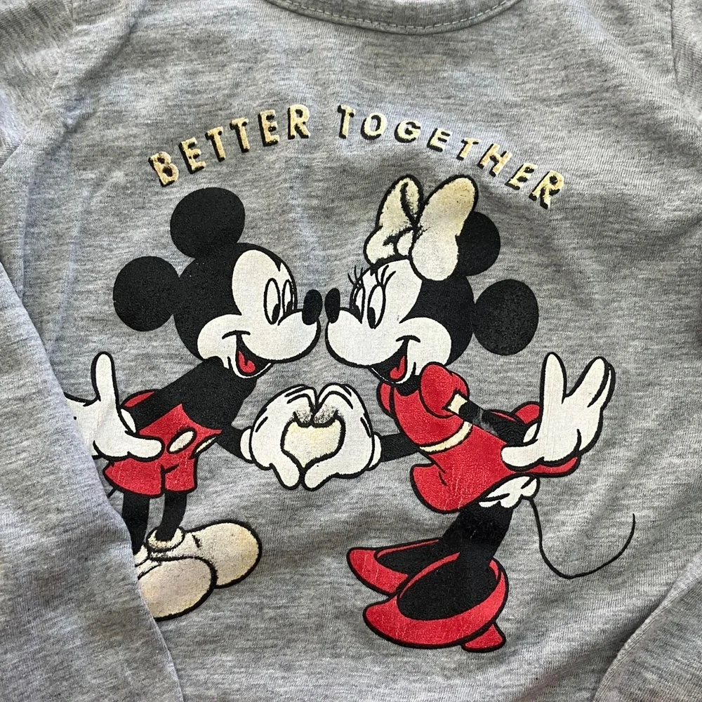 Disney Gray Princess Sweatshirt set &‎ Mickey and Minnie PJ set size 4